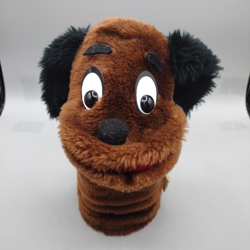 Vintage brown dog hand - vintage, puppet
